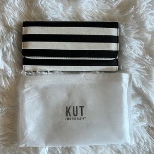 Kut from the Kloth Slim Black and White Stripped Wallet New